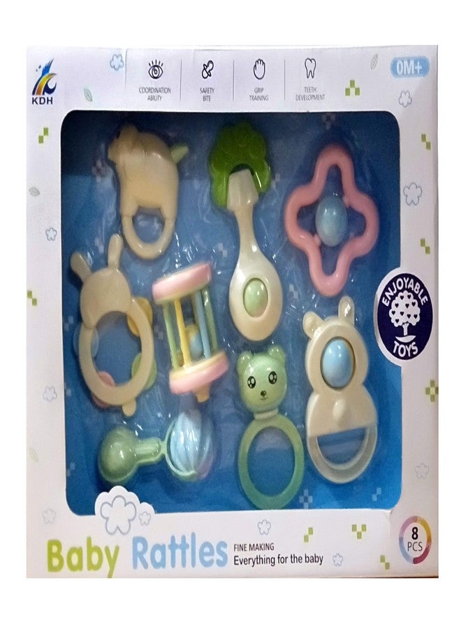 بلوتوفيت؟ مجموعة خشخيشات ملونة من 8 قطع للأطفال الرضع - Image 1